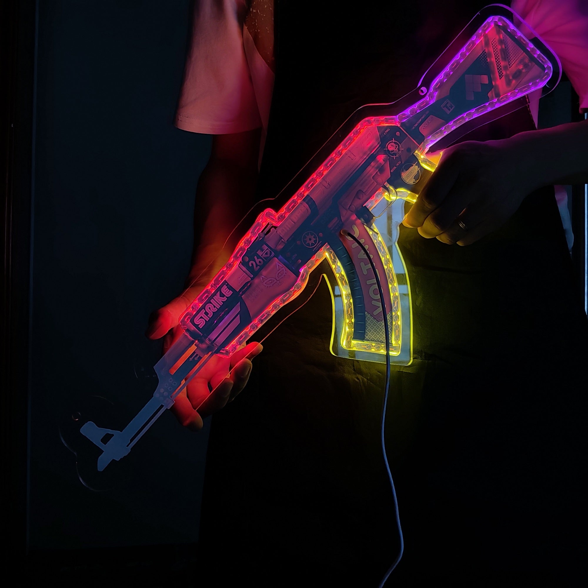 AK47 Bloodsport 3D Colorful Night Lamp Wall Decor