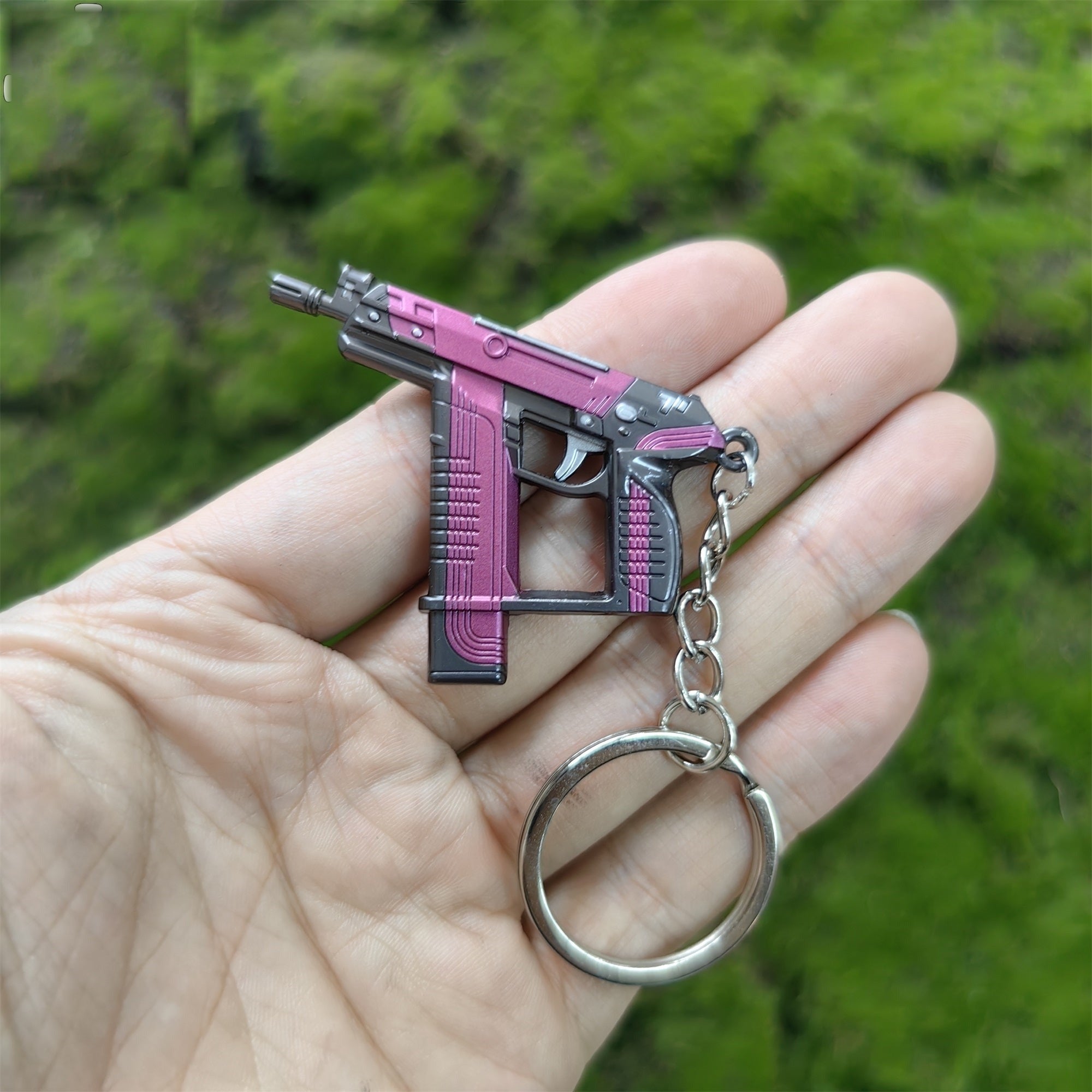 Mini Blush Frenzy Gun Metal Keychain