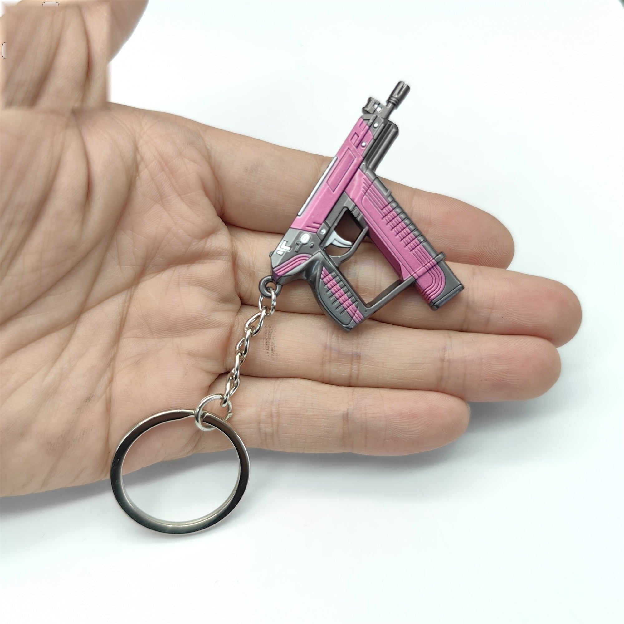 Mini Blush Frenzy Gun Metal Keychain