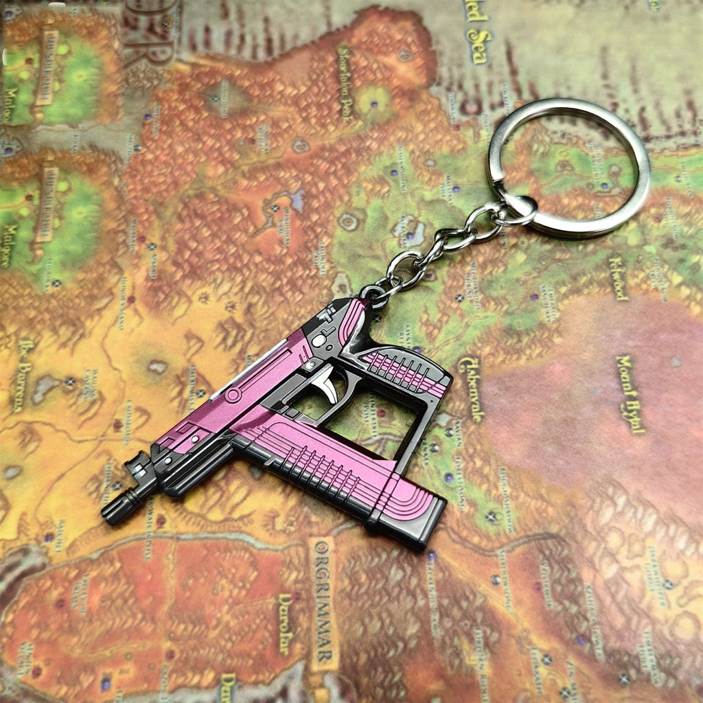 Mini Blush Frenzy Gun Metal Keychain