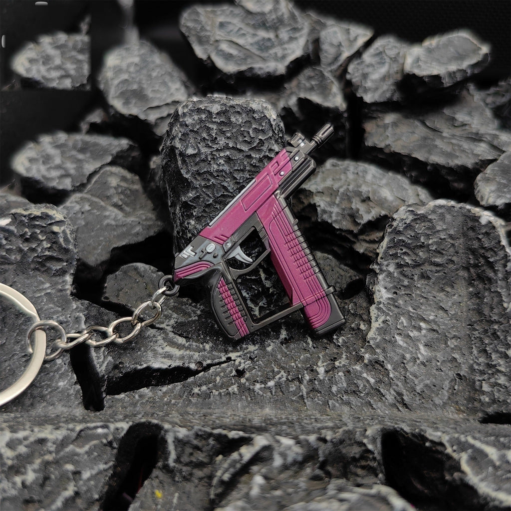 Mini Blush Frenzy Gun Metal Keychain
