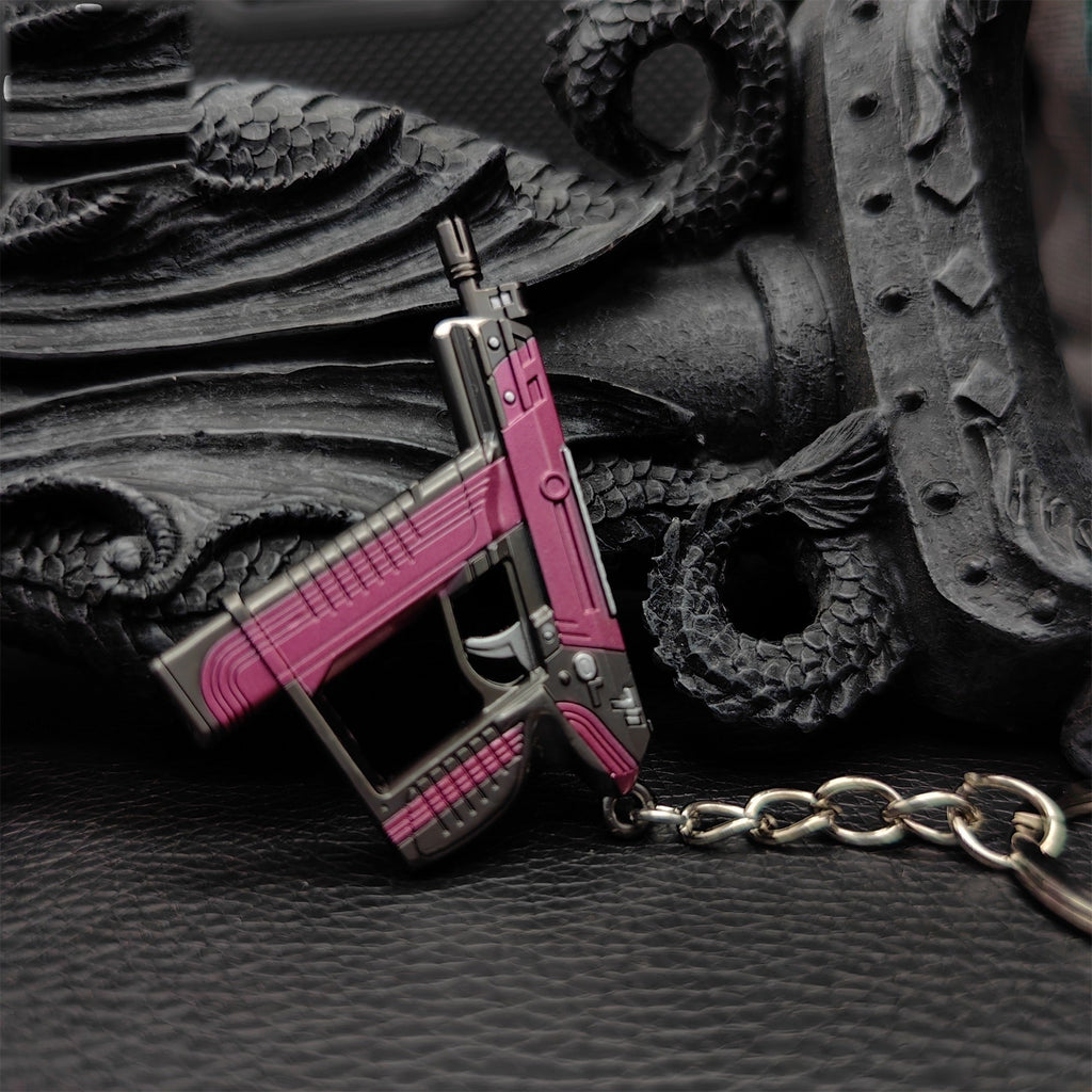 Mini Blush Frenzy Gun Metal Keychain