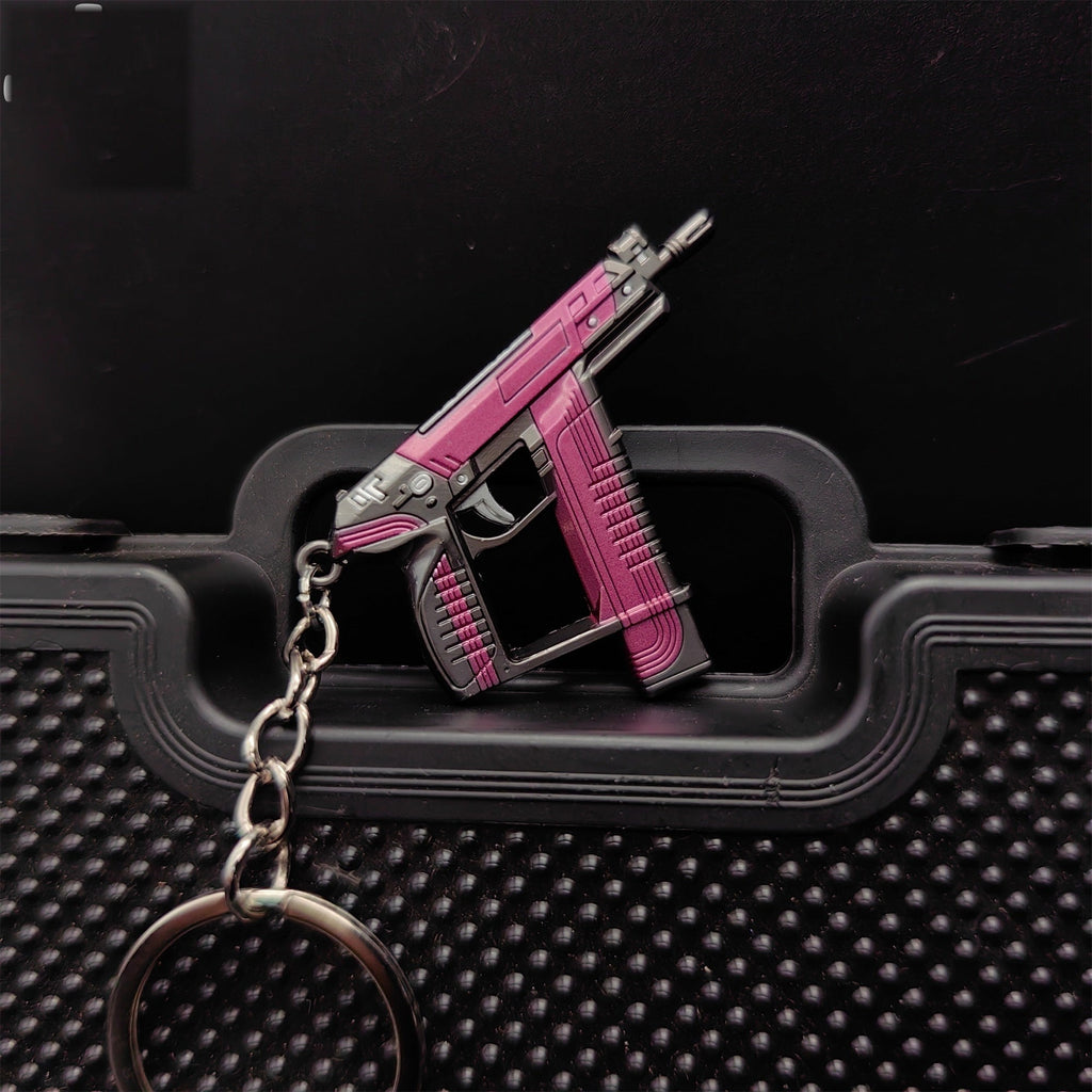 Mini Blush Frenzy Gun Metal Keychain