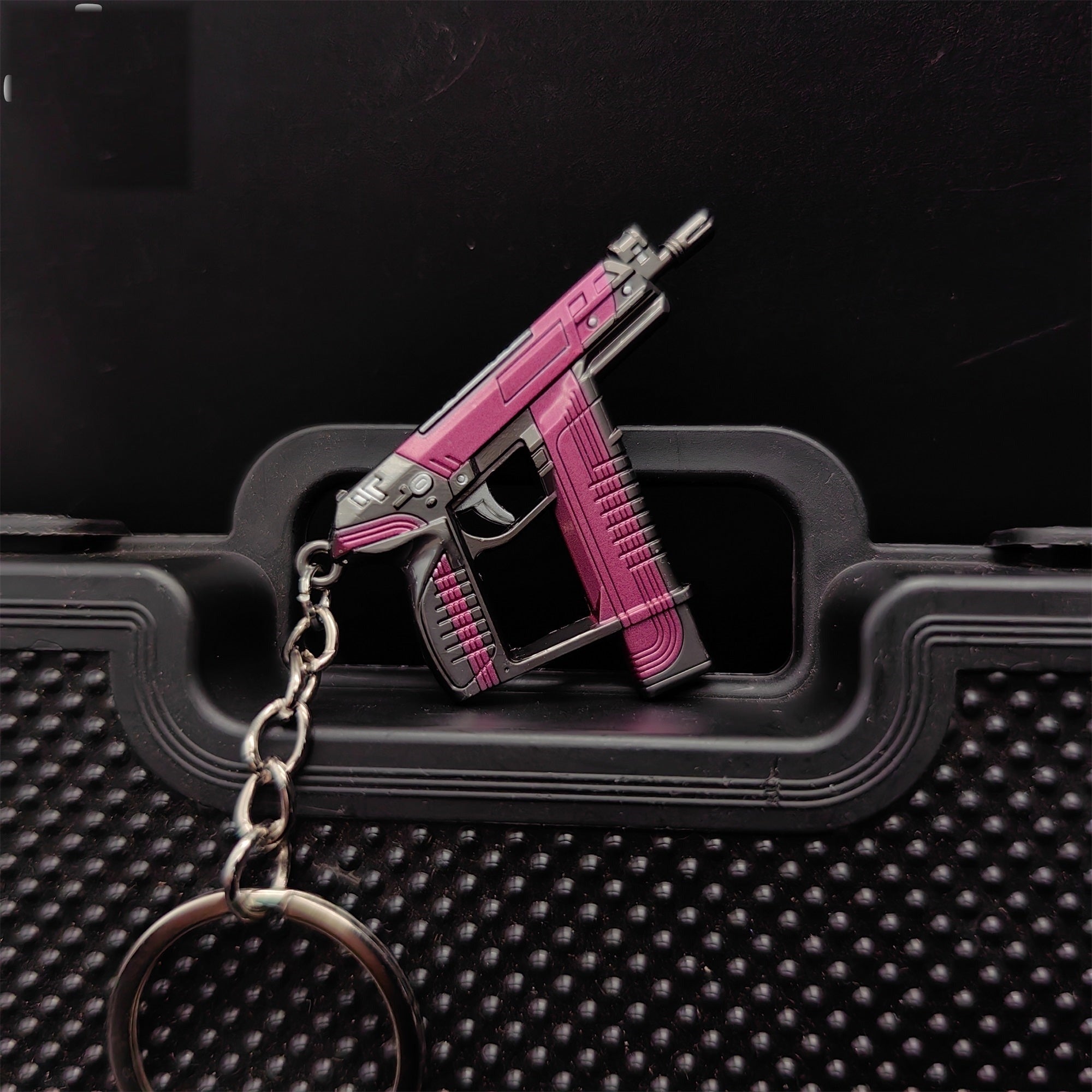 Mini Blush Frenzy Gun Metal Keychain