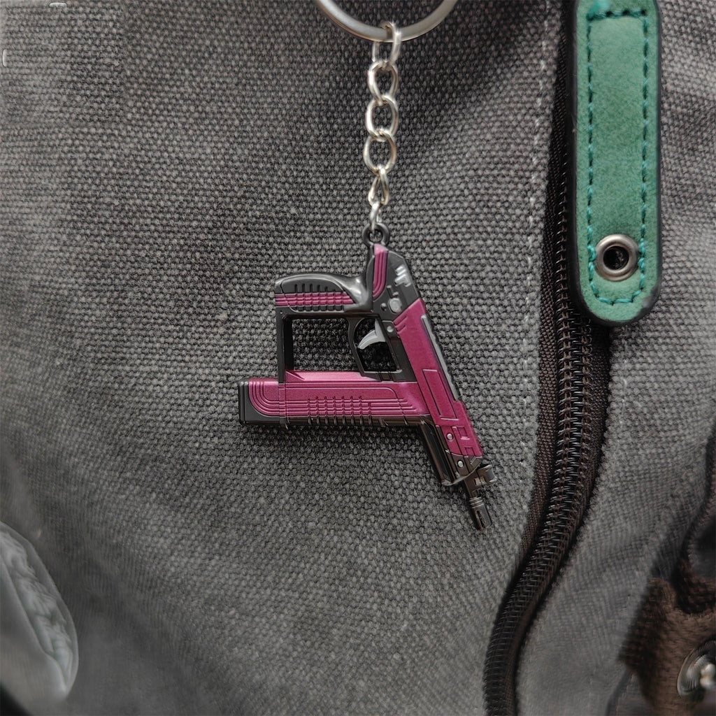 Mini Blush Frenzy Gun Metal Keychain