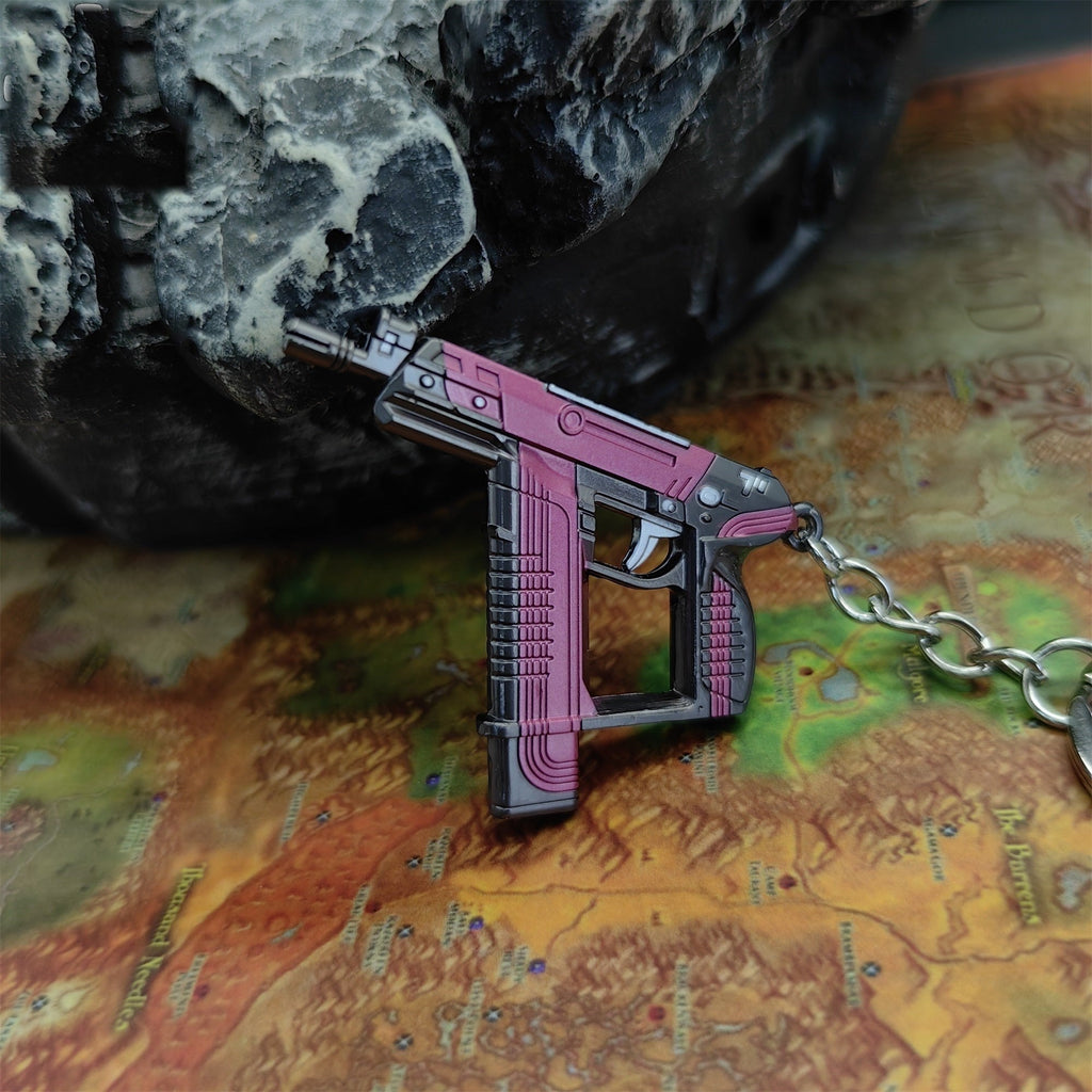 Mini Blush Frenzy Gun Metal Keychain