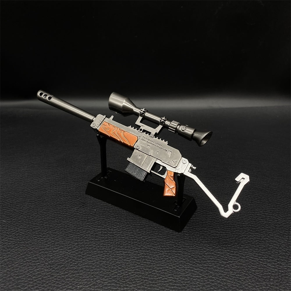 Mini Réplique Métal Fusil d'Assaut avec Lunette – 17 cm