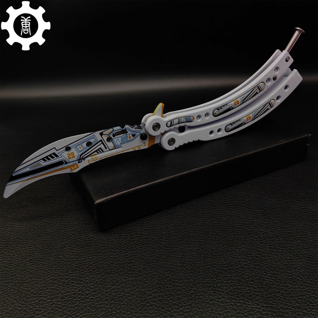 Game Butterfly Knife Heinlein Pattern Metal Balisong