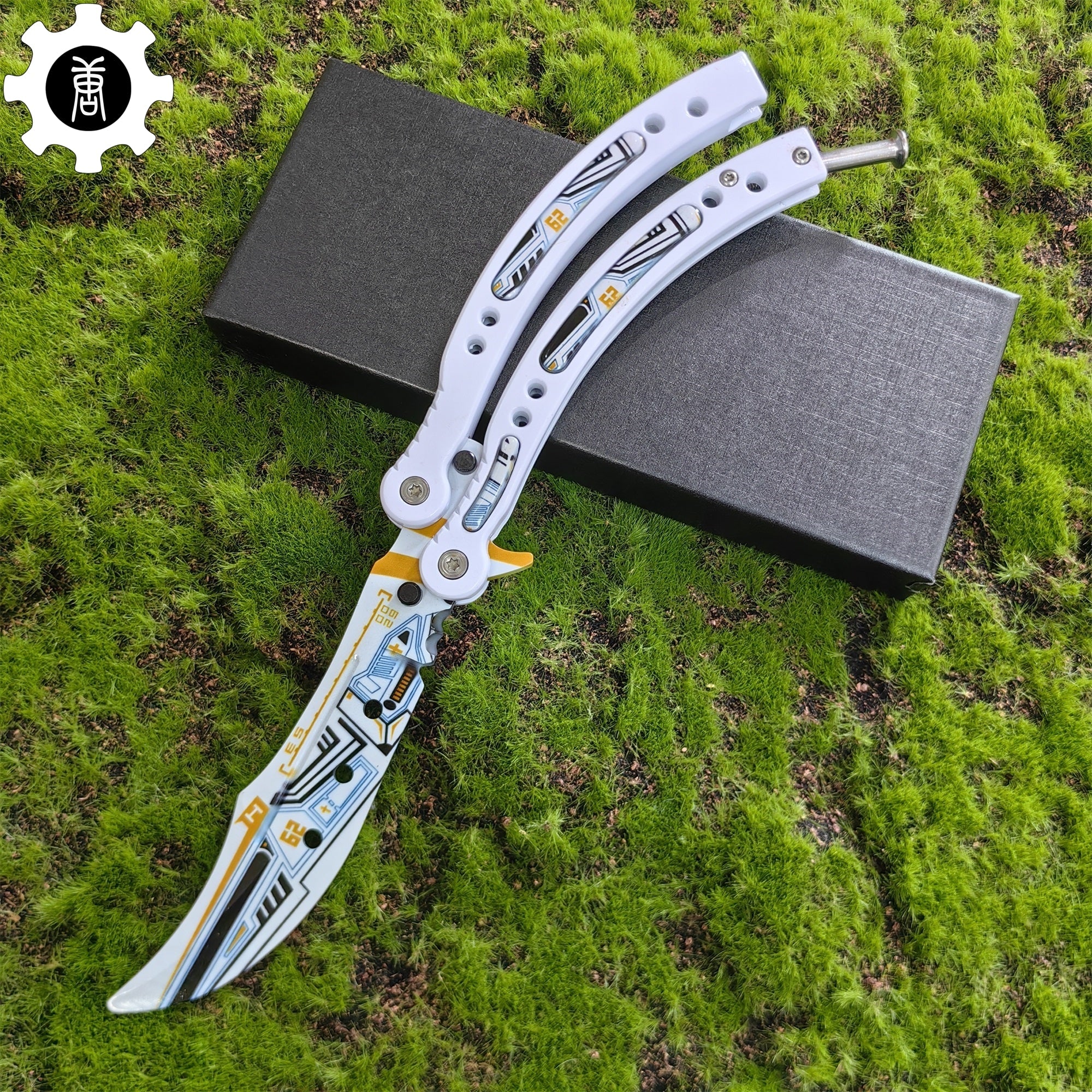 Game Butterfly Knife Heinlein Pattern Metal Balisong