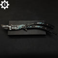 Metal Butterfly Knife Vulcan Pattern Balisong Game Prop