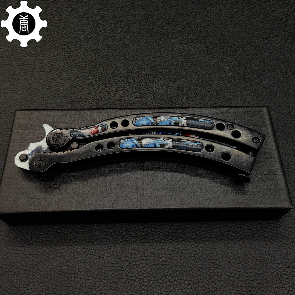 Game Butterfly Knife Nightmare Pattern Metal Balisong