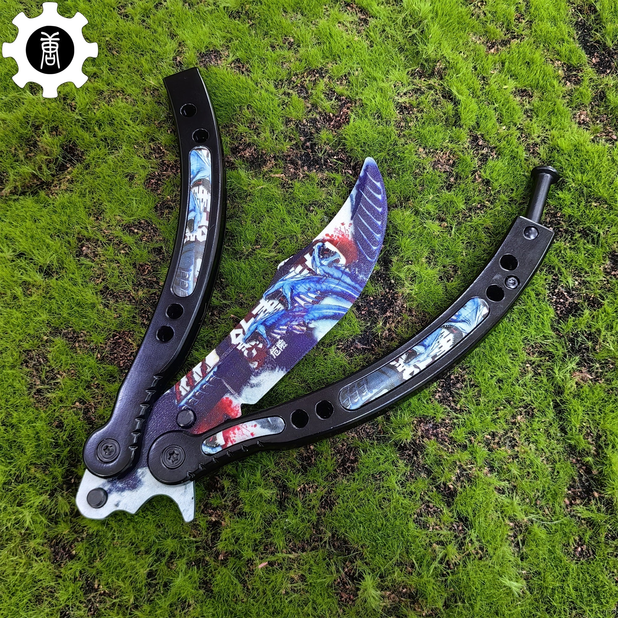 Game Butterfly Knife Nightmare Pattern Metal Balisong
