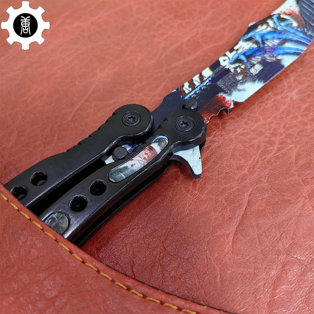 Game Butterfly Knife Nightmare Pattern Metal Balisong