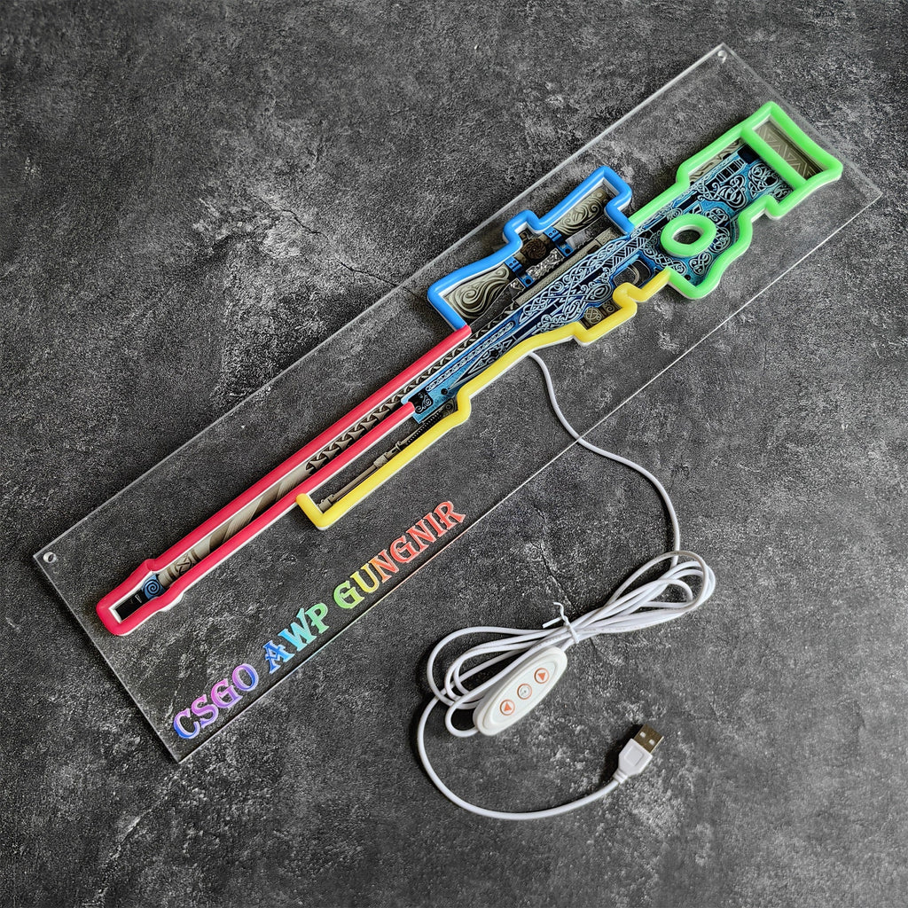 Customized CSGO AWP Rare Skin Neon Light Wall Decor