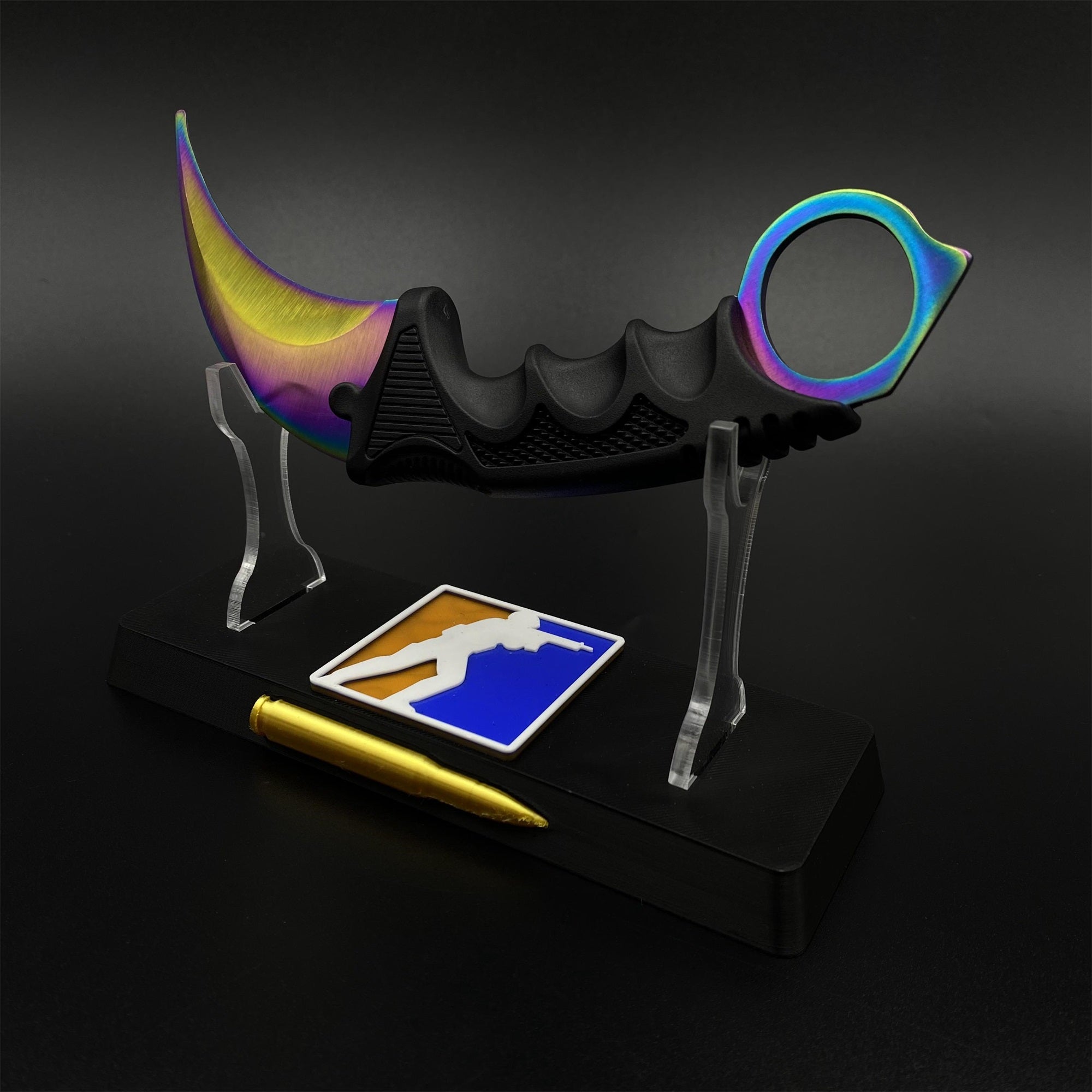 Fade Blue Skin Karambit Blunt Blade Knife  20cm/7.9''