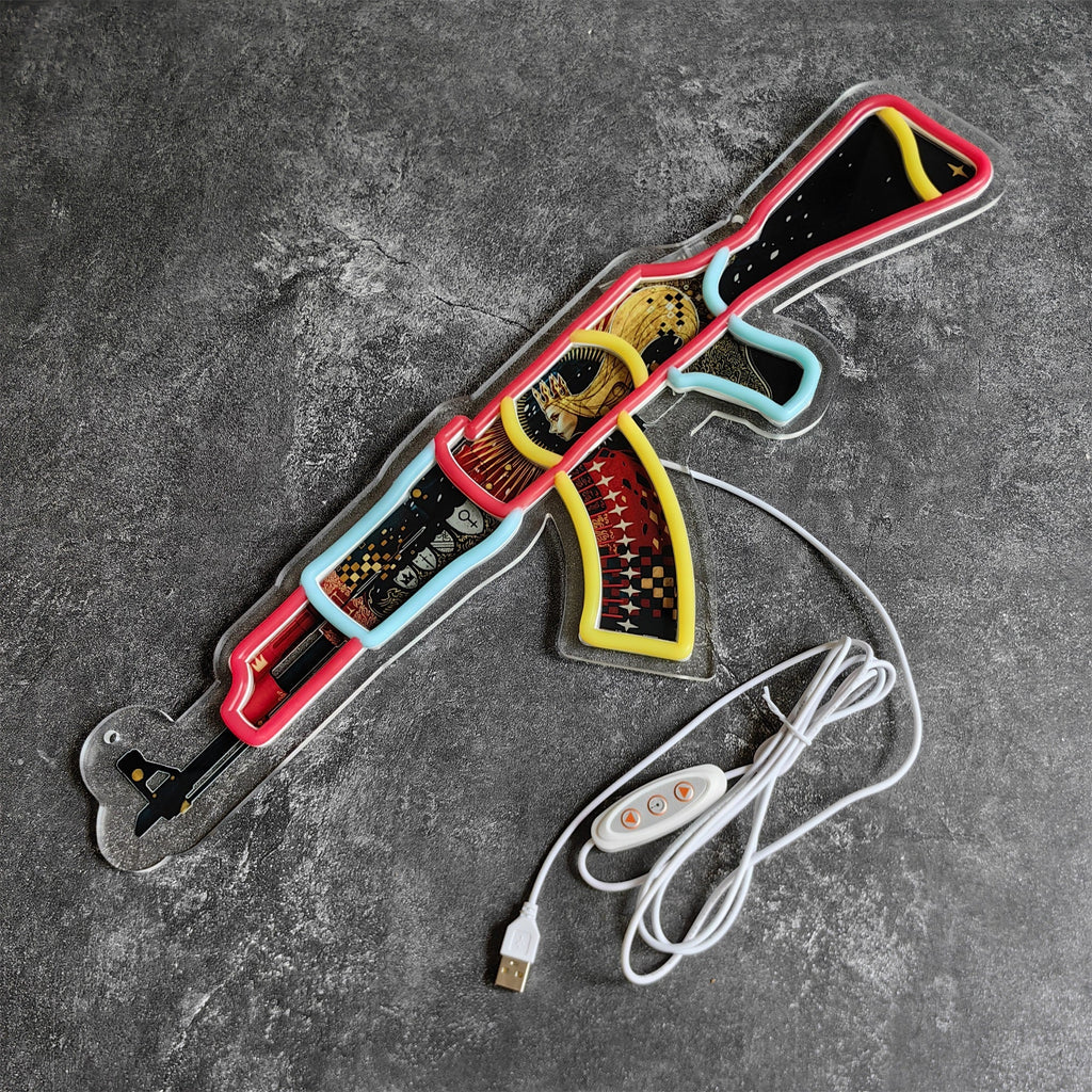 Customized AK47 Rare Skin Neon Light Game Room Decor