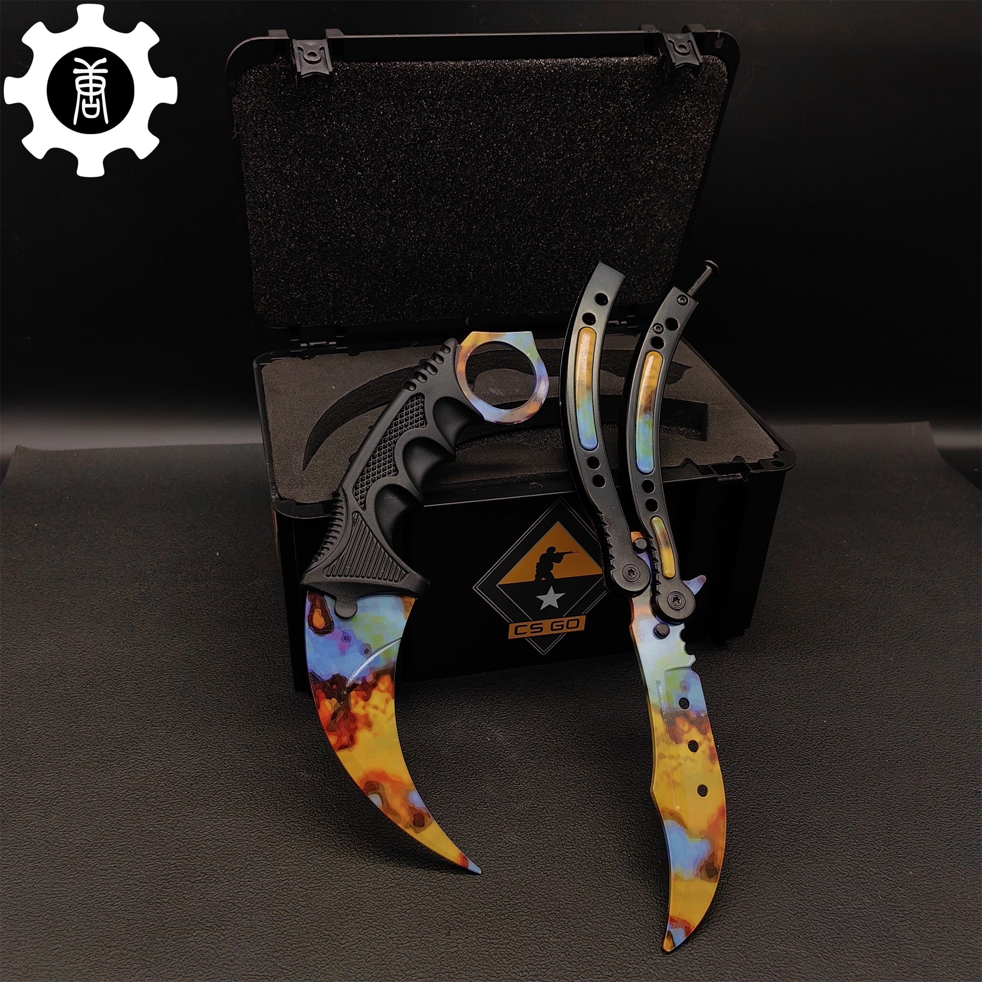 Case Hardened Blunt Blade Karambit & Butterfly Knife Weapon Case