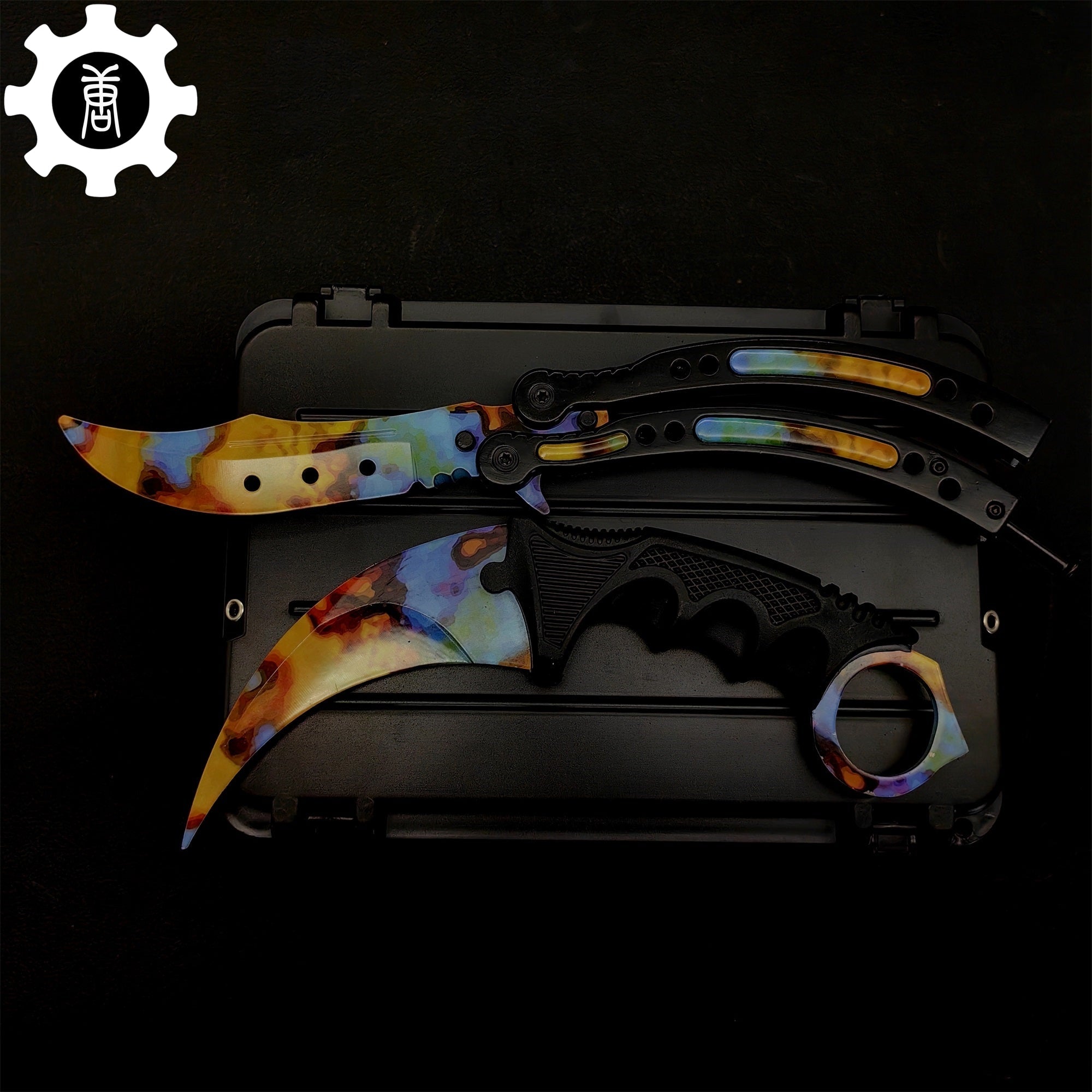 Case Hardened Blunt Blade Karambit & Butterfly Knife Weapon Case