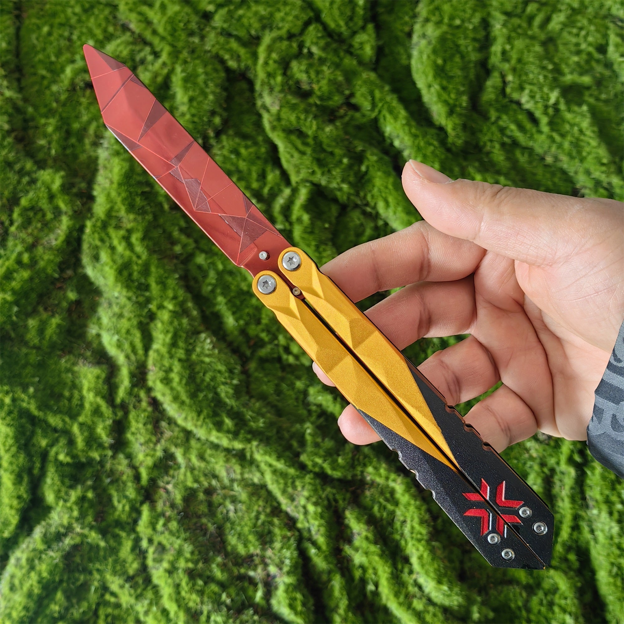 Champion 2022 Butterfly Knife Blunt Blade Balisong Trainer Display Fan Art