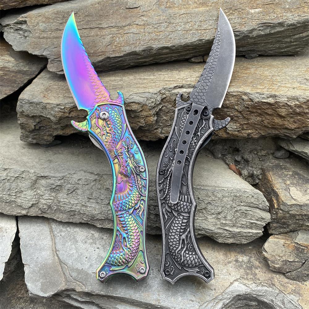 Chinese Dragon Totem Folding Knife