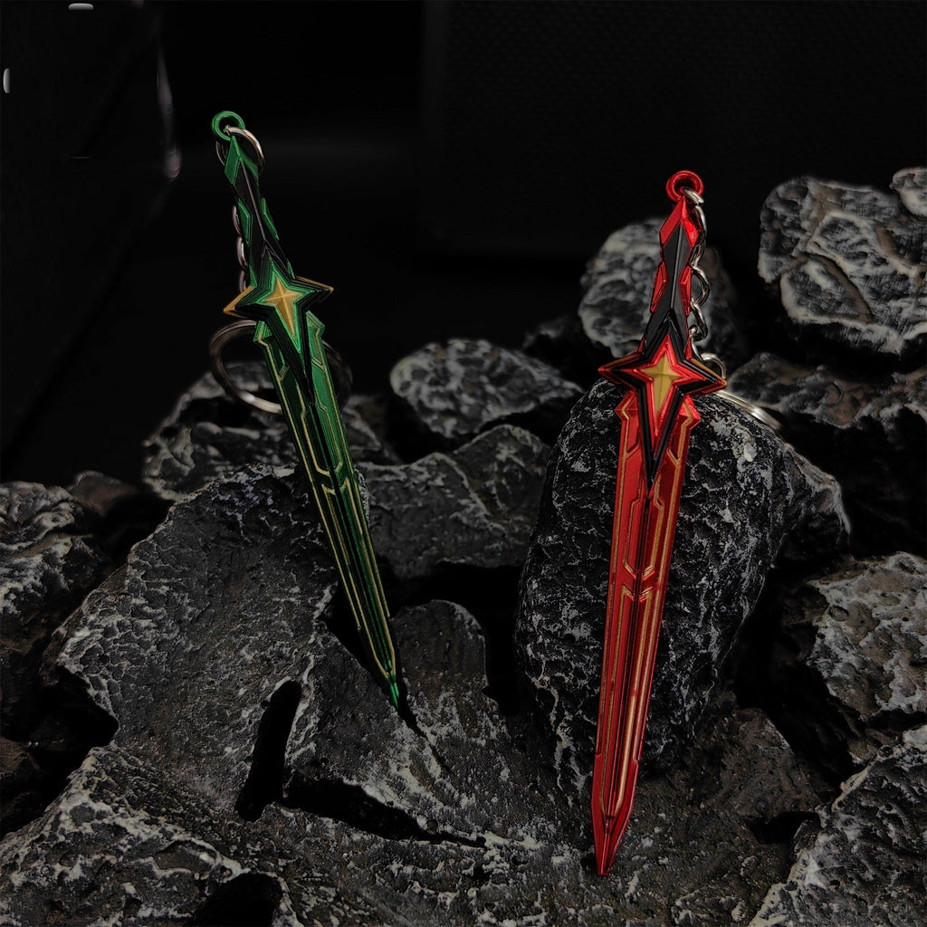 Tiny Comet Sword Metal Keychain 2 Colors
