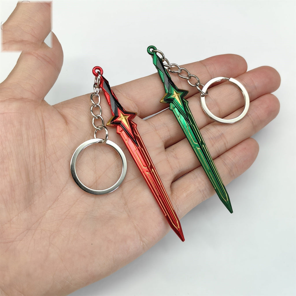Tiny Comet Sword Metal Keychain 2 Colors