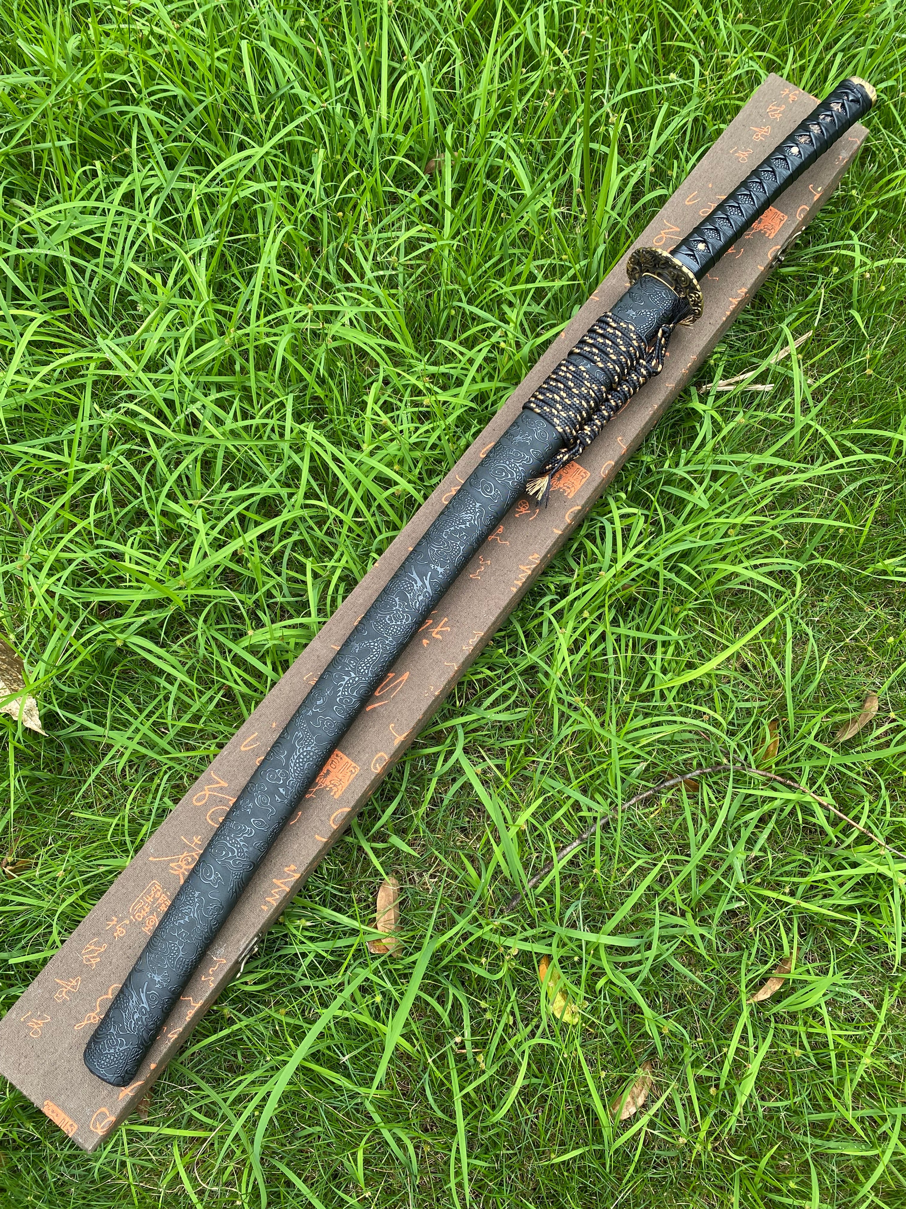 Red Dragon Blade Damascus Steel Katana