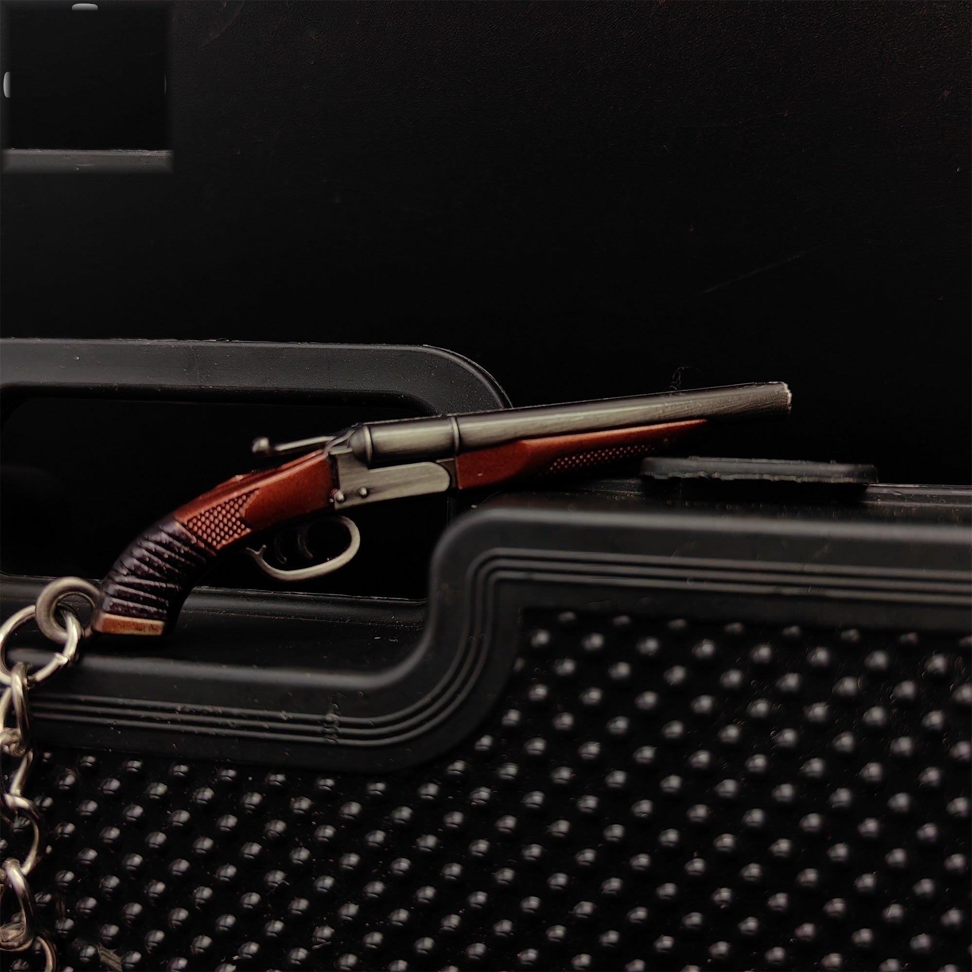 Metal Double Barrel Sawed-off Shotgun Mini Keychain
