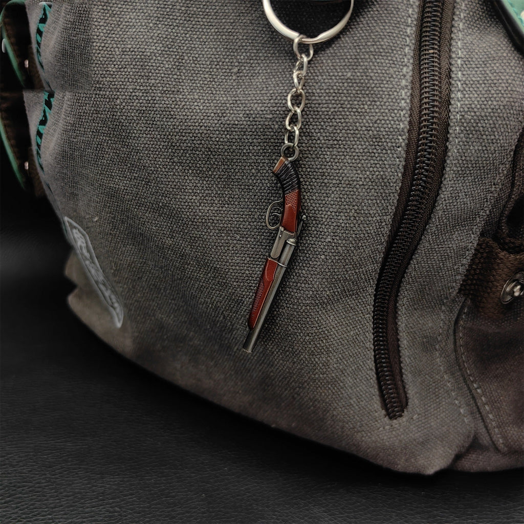 Metal Double Barrel Sawed-off Shotgun Mini Keychain