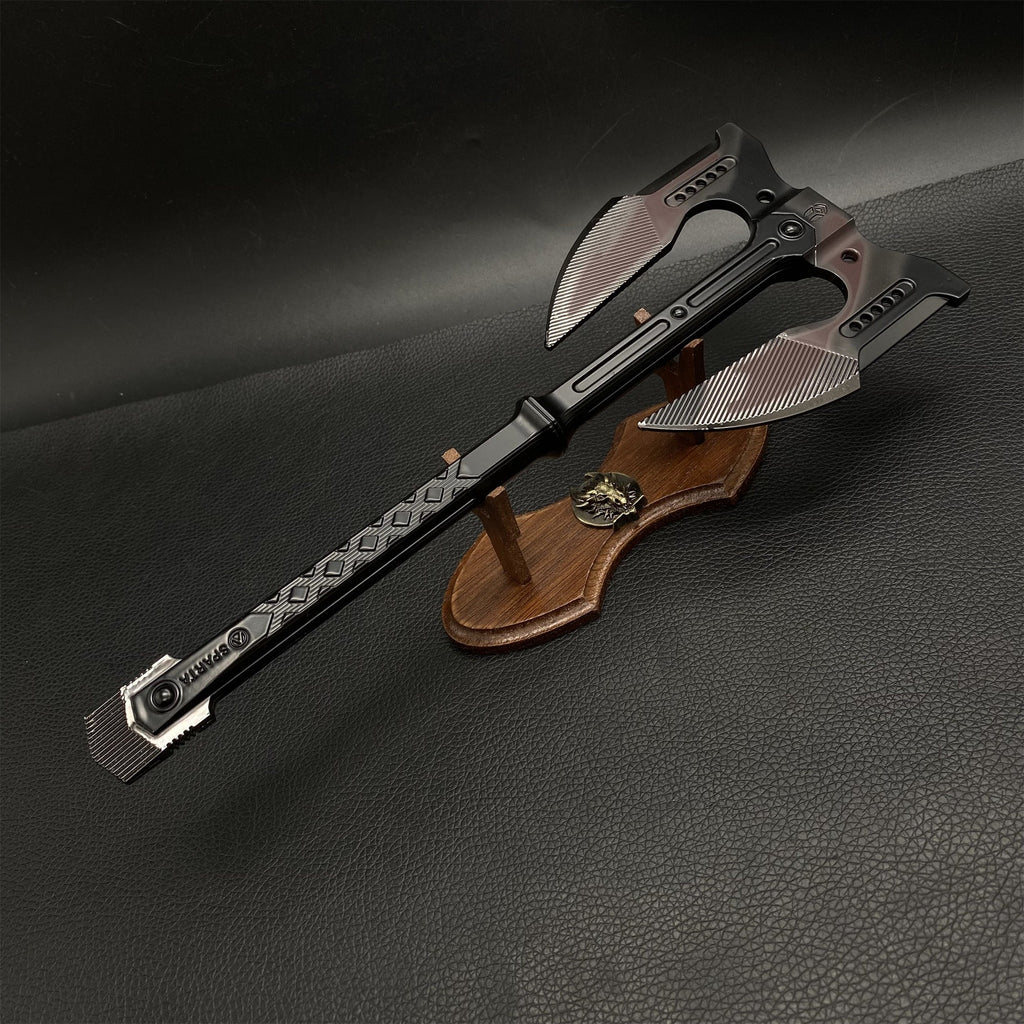 Unyielding Fury Dual-Bladed Battle Axe Metal Replica