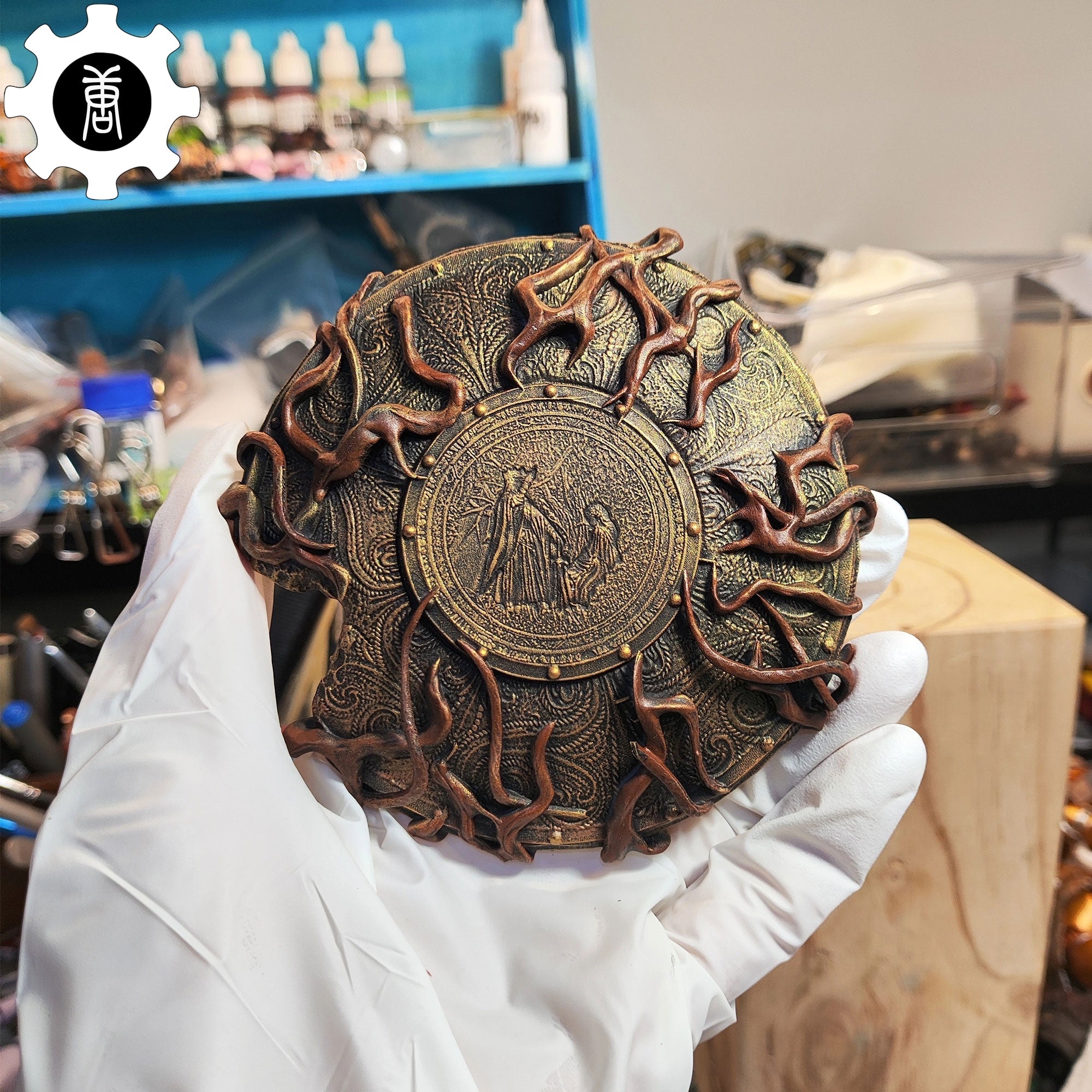 3D Printed 1: 12 Scale Erdtree Greatshield Golden Halberd 