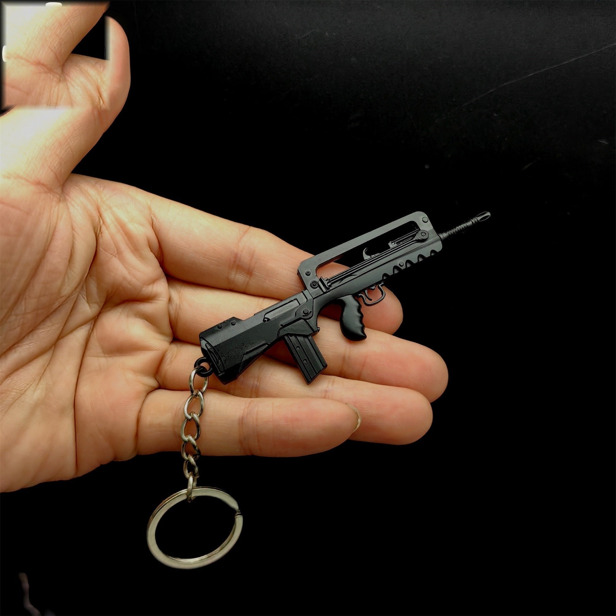 Mini FAMAS Assault Rifle Metal Keychain