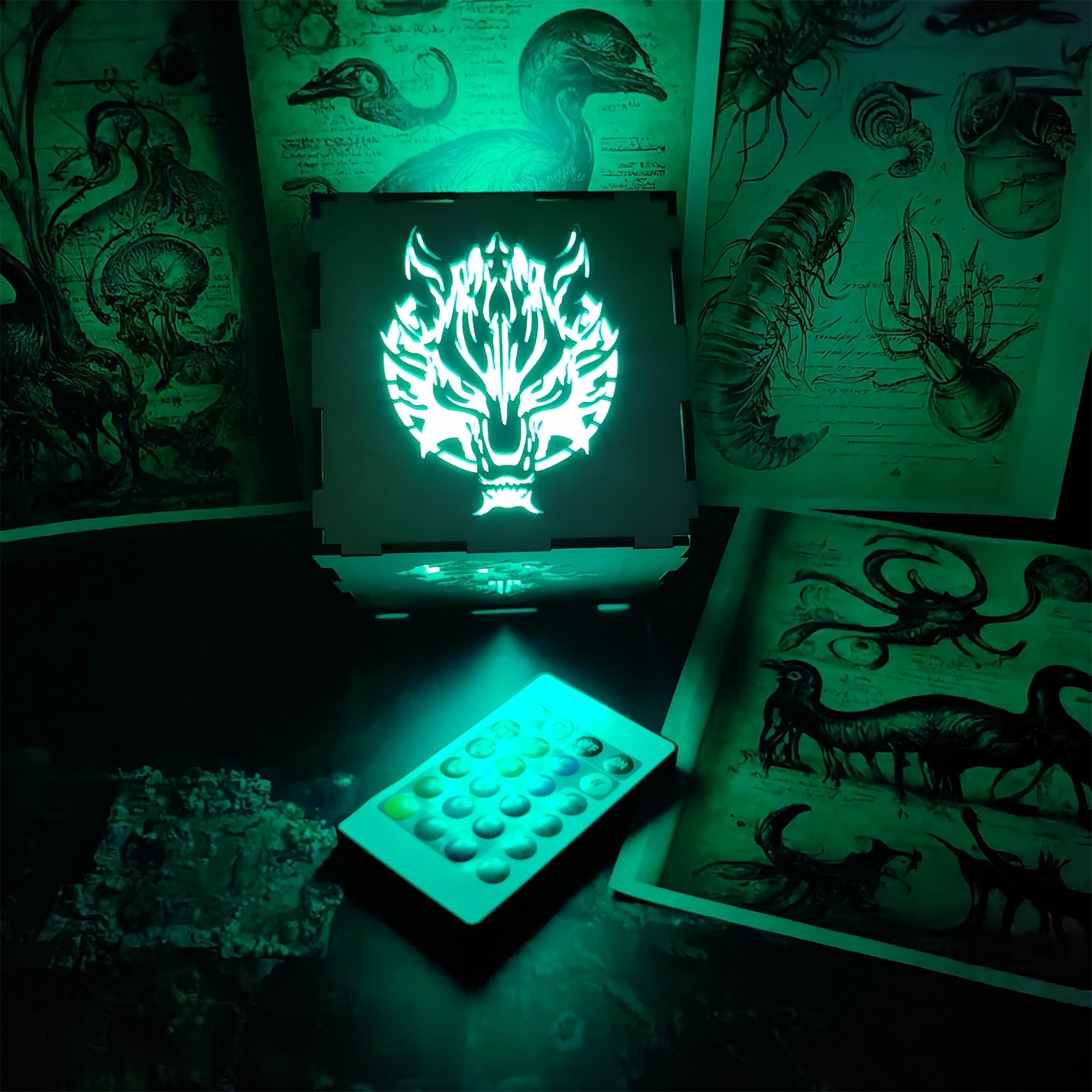 FF Wolf Head Neon Night Light