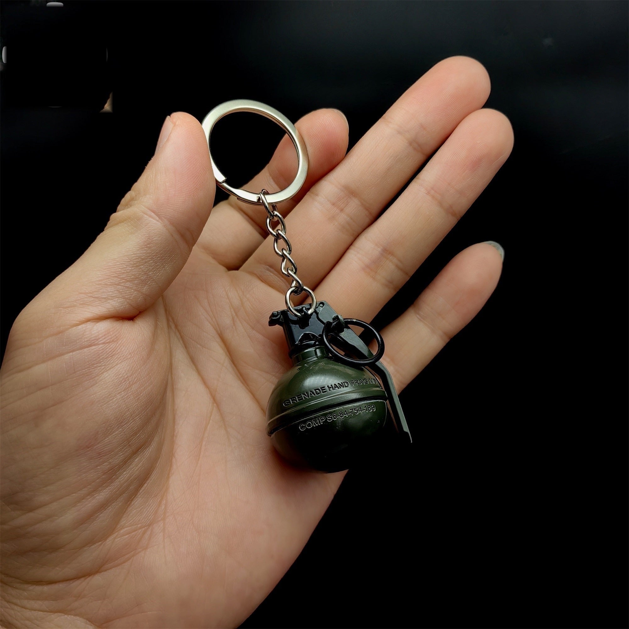 Metal Tiny Frag Grenade Model Keychain
