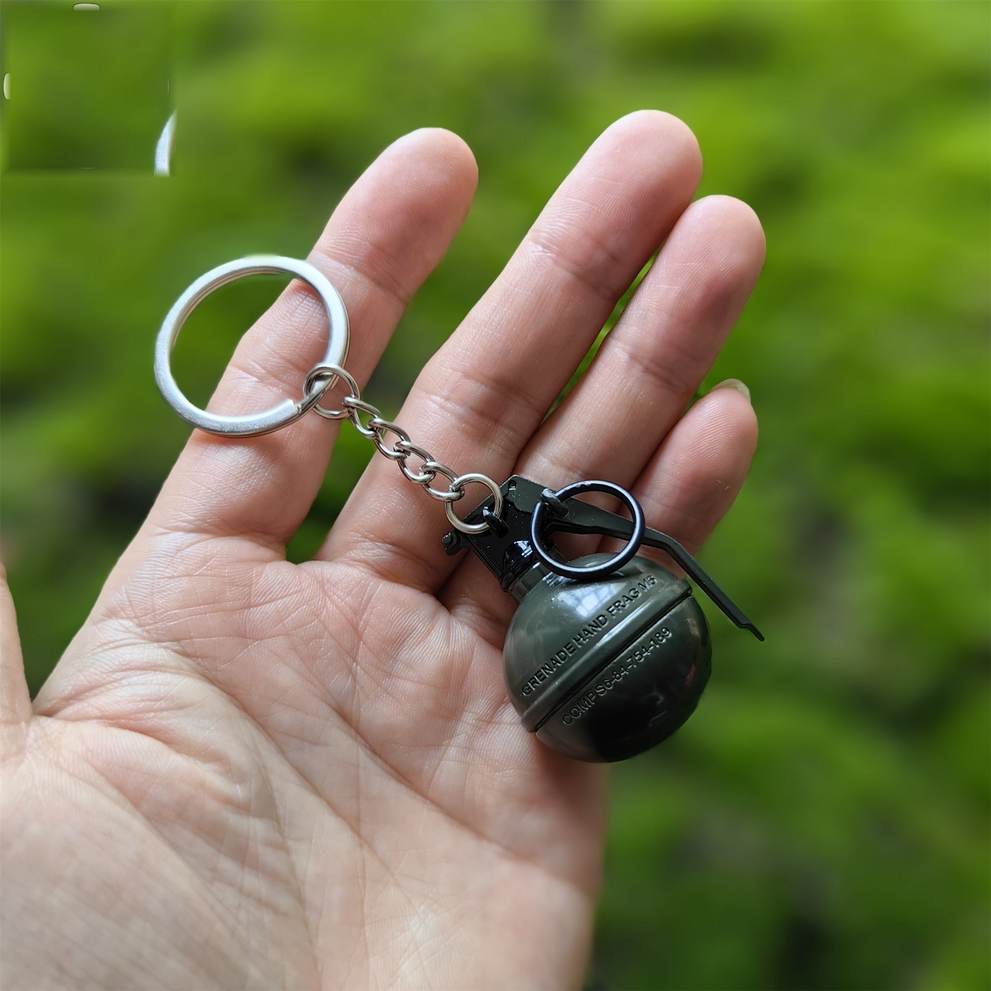 Metal Tiny Frag Grenade Model Keychain