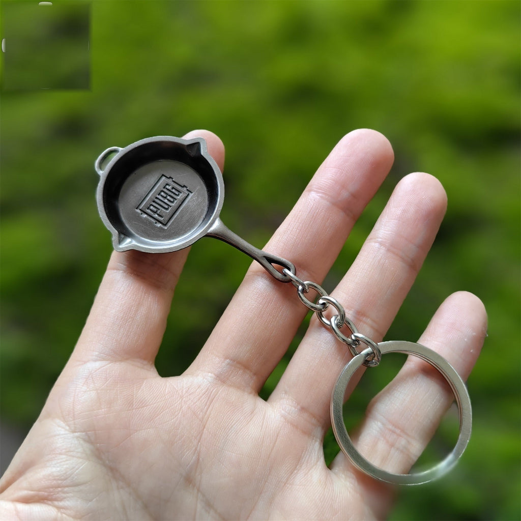 Metal Tiny Frying Pan Keychain Backpack Pendant