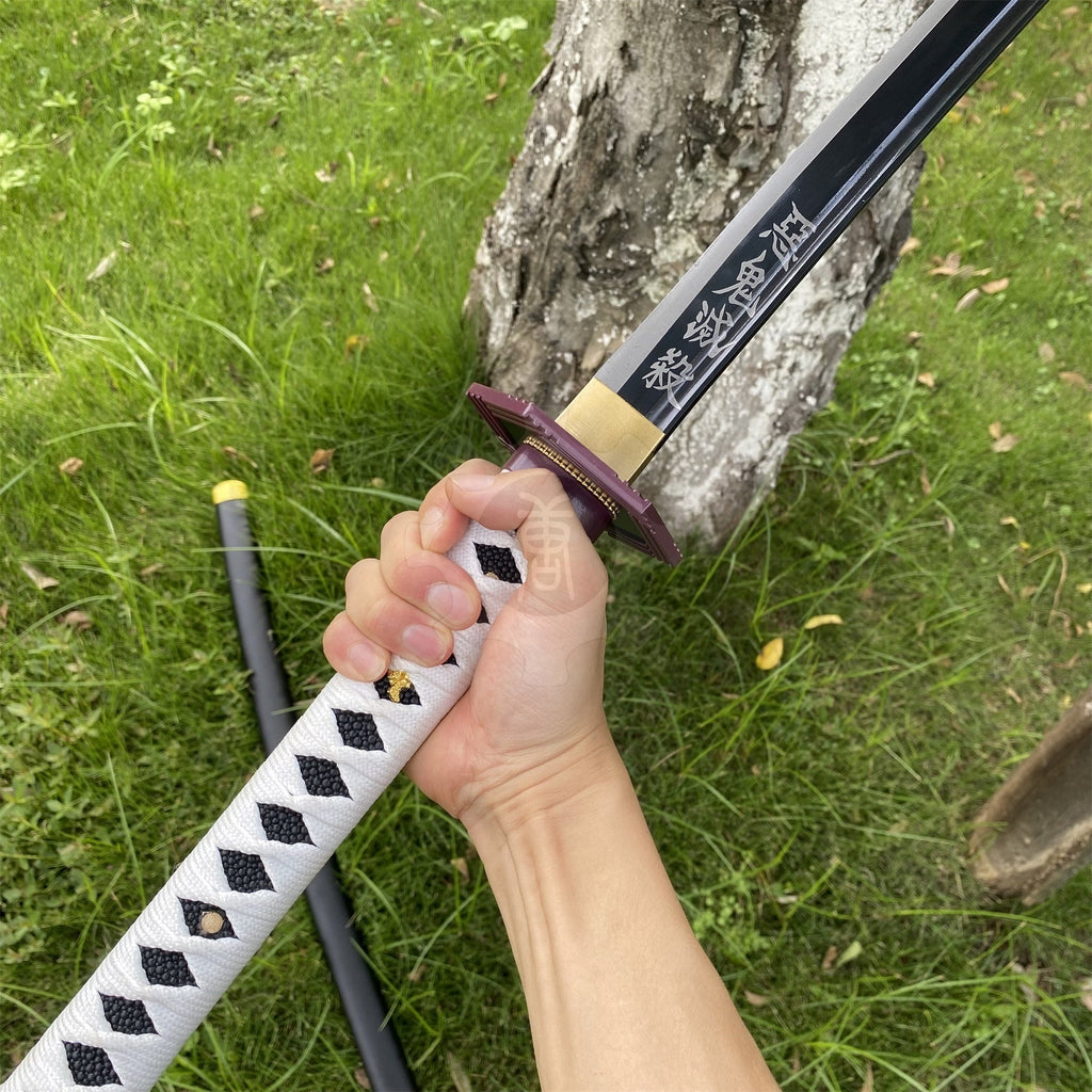 Giyu Tomioka Water Breathing Nichrin Sword Carbon Steel Katana For Collection