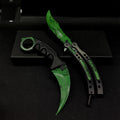 Gamma Doppler Karambit & Balisong Trainer Weapon Case Blunt Blade Props