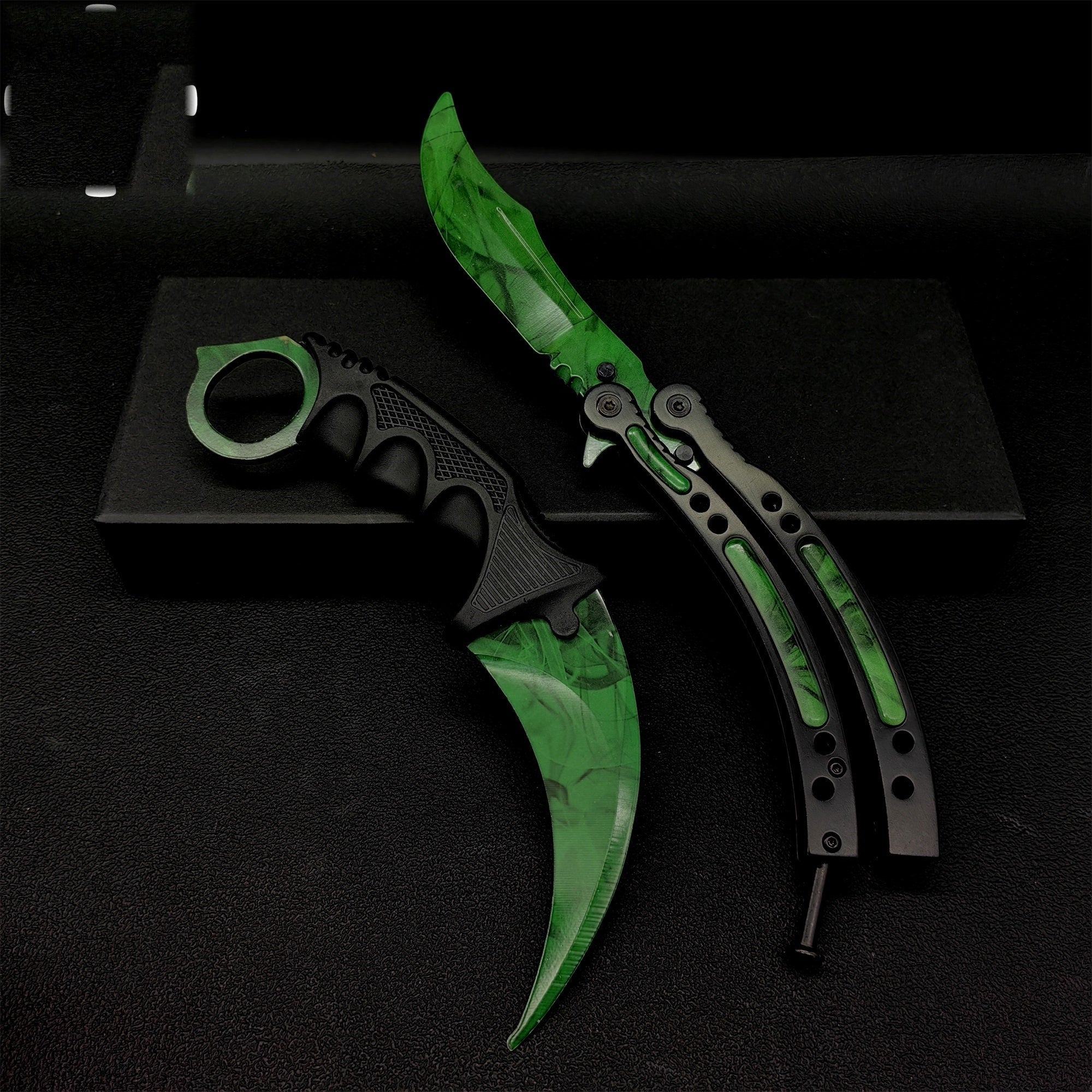 Gamma Doppler Karambit & Balisong Trainer Weapon Case Blunt Blade Props