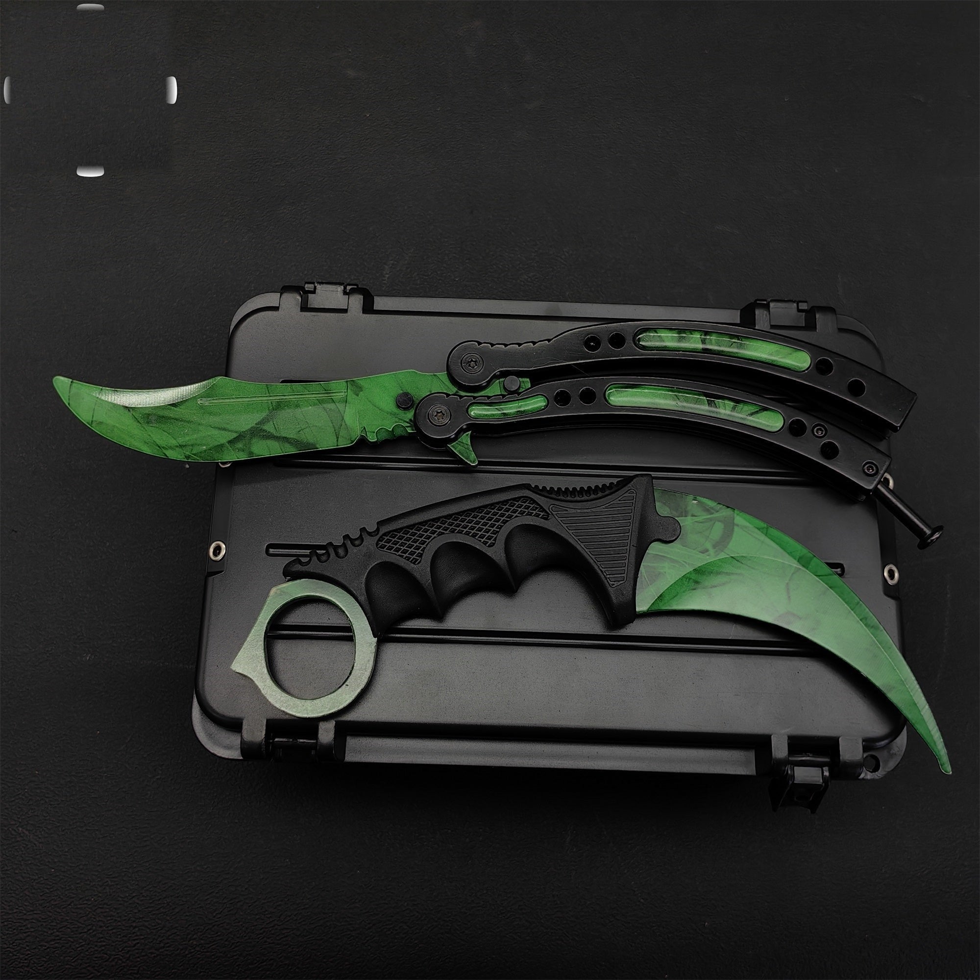 Gamma Doppler Karambit & Balisong Trainer Weapon Case Blunt Blade Props