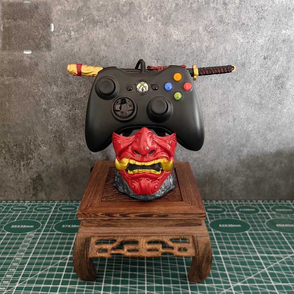 Ghost Oni Samurai Helmet Gaming Controller Stand