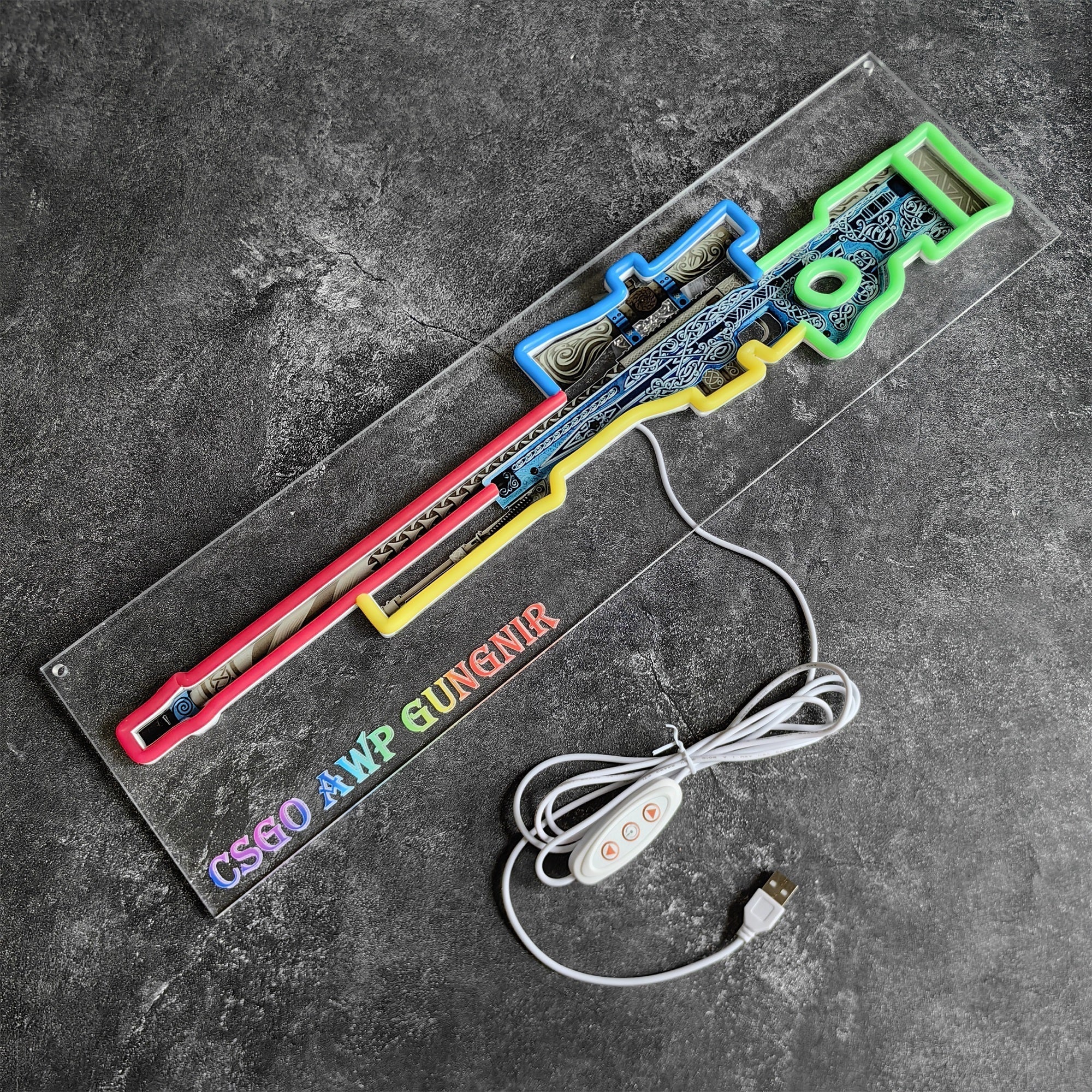 AWP Gungnir Sniper Gun Neon Lamp Wall Decor