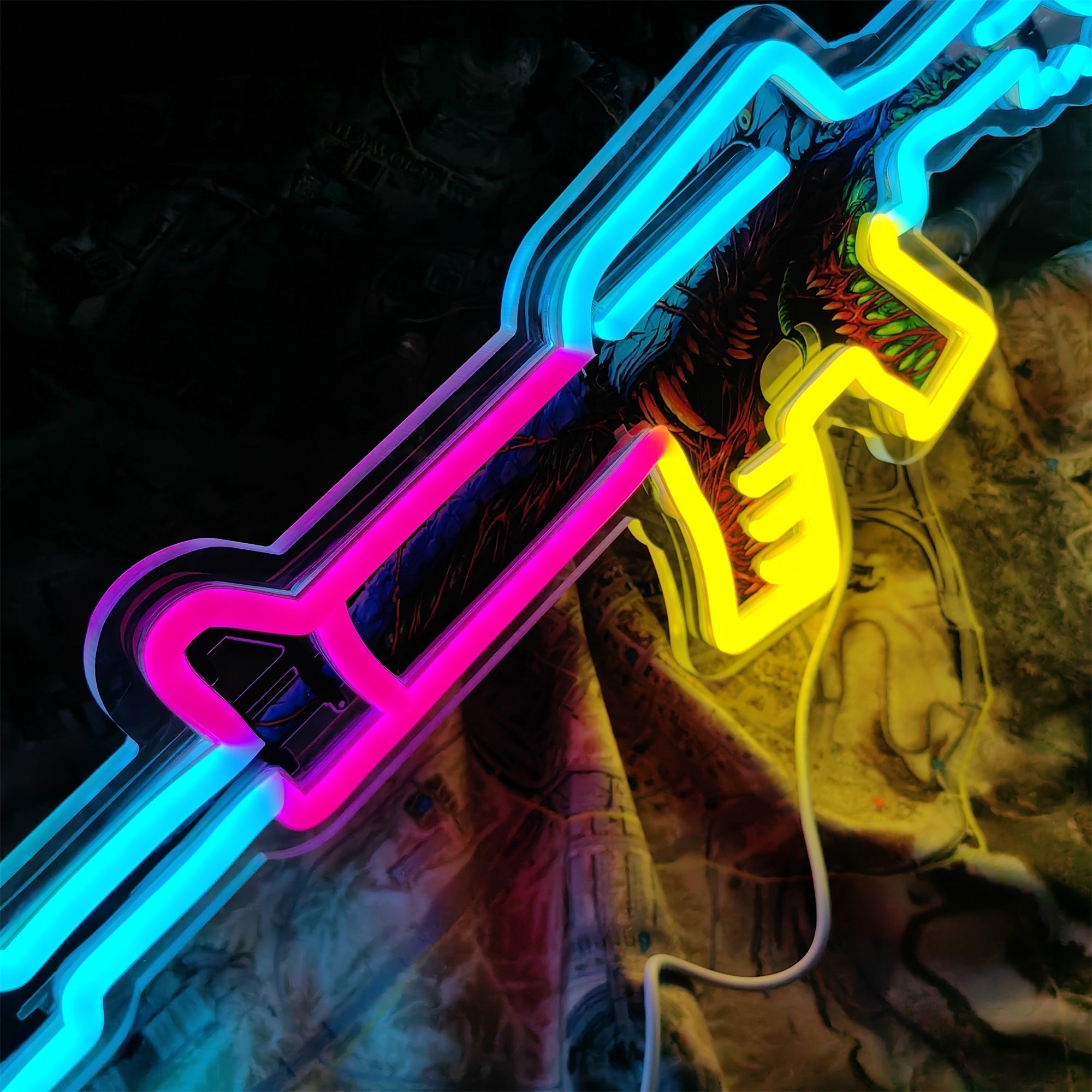 M4A1-S Hyper Beast Rifle Neon Light Wall Decor