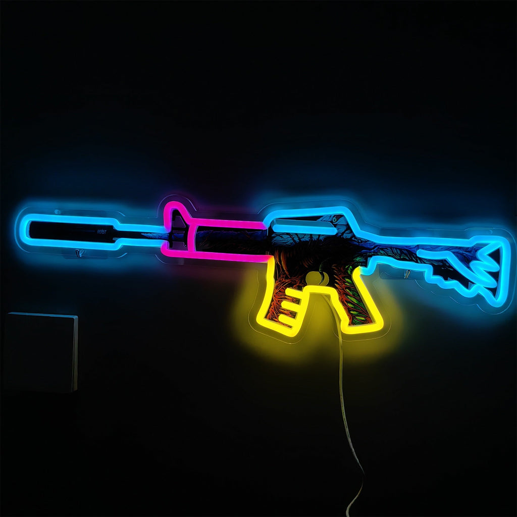M4A1-S Hyper Beast Rifle Neon Light Wall Decor