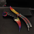 Fade Blunt Blade Karambit Trainer & Balisong Butterfly Knife Trainer 2 in 1 Pack Gift Box