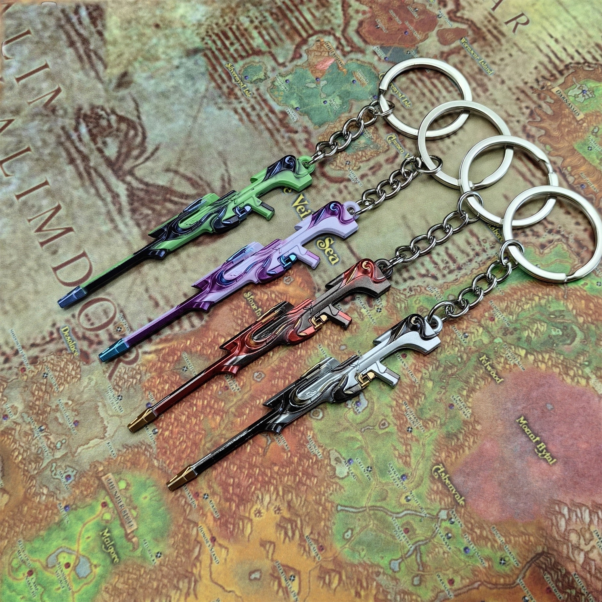Metal Tilde Operator Gun Tiny Keychain Pendant