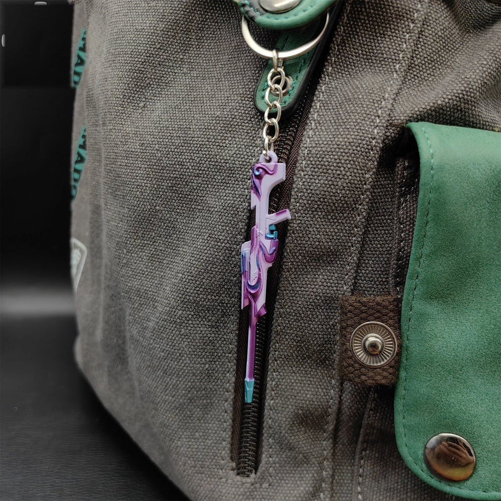 Metal Tilde Operator Gun Tiny Keychain Pendant