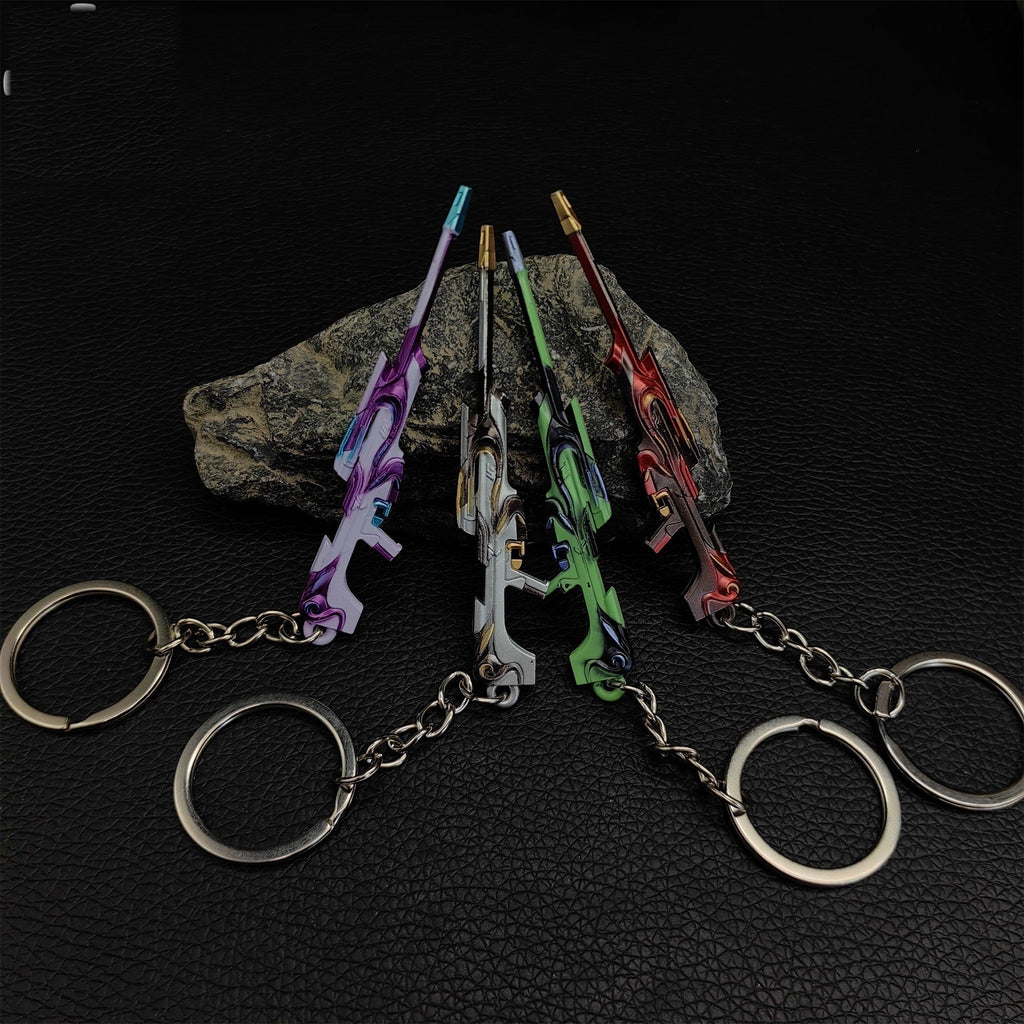 Metal Tilde Operator Gun Tiny Keychain Pendant