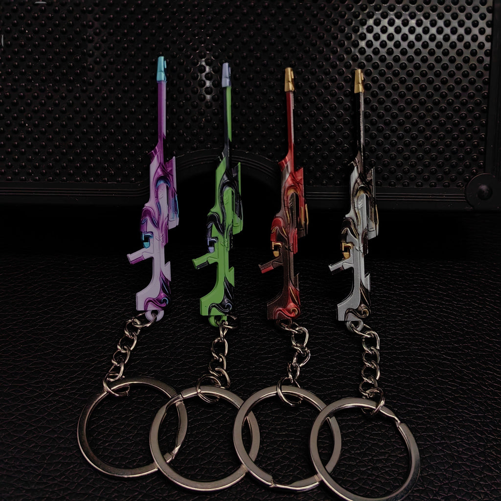 Metal Tilde Operator Gun Tiny Keychain Pendant