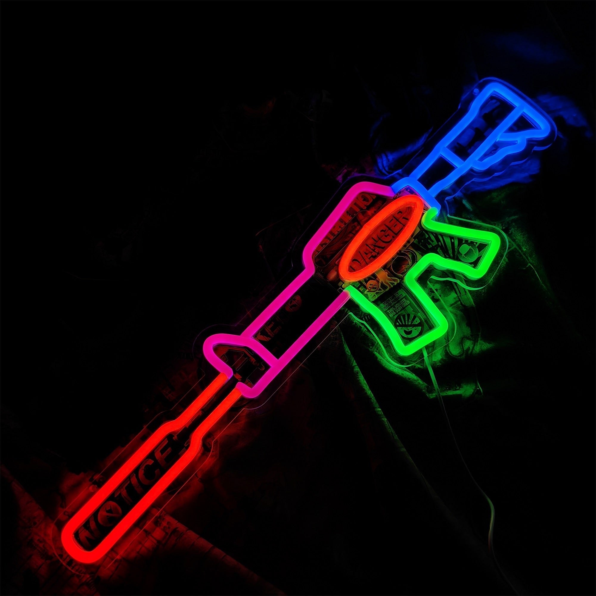 M4A1-S Imminent Danger Rifle Neon Light Wall Decor